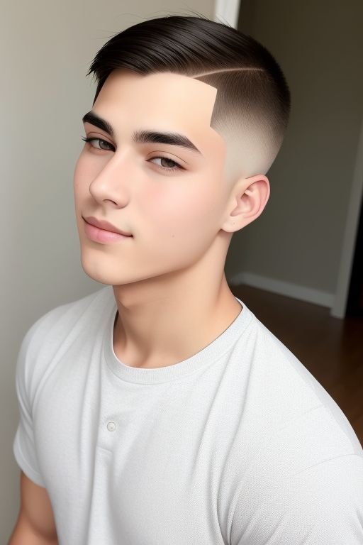 Boy with a buzz cut hairstyle, enjoying a carefree look. cool boys hair style.