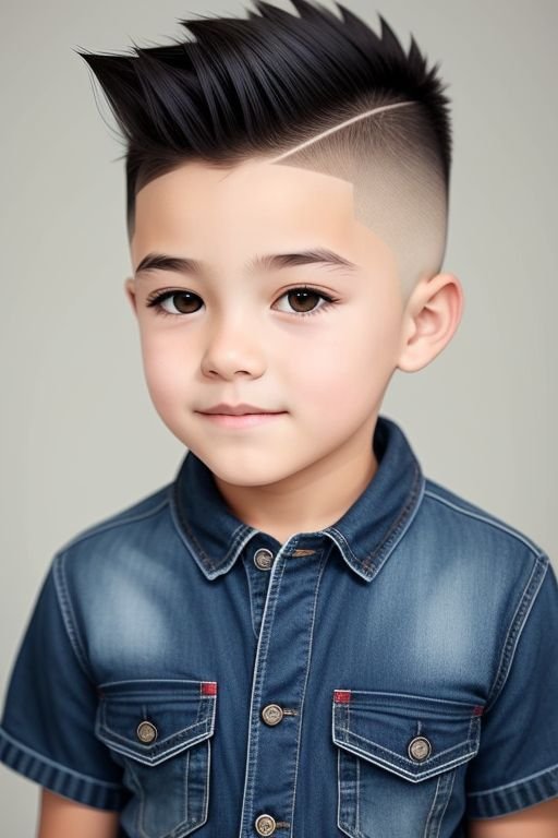 Child with a bold mohawk man hairstyle