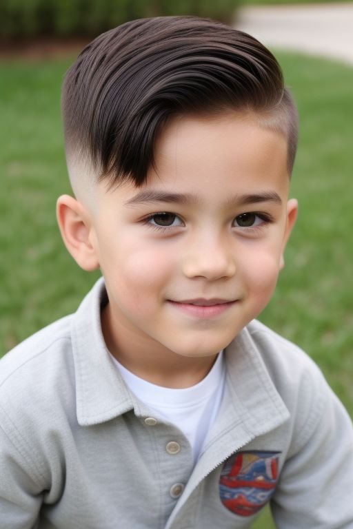 Child with a stylish Undercut hair style